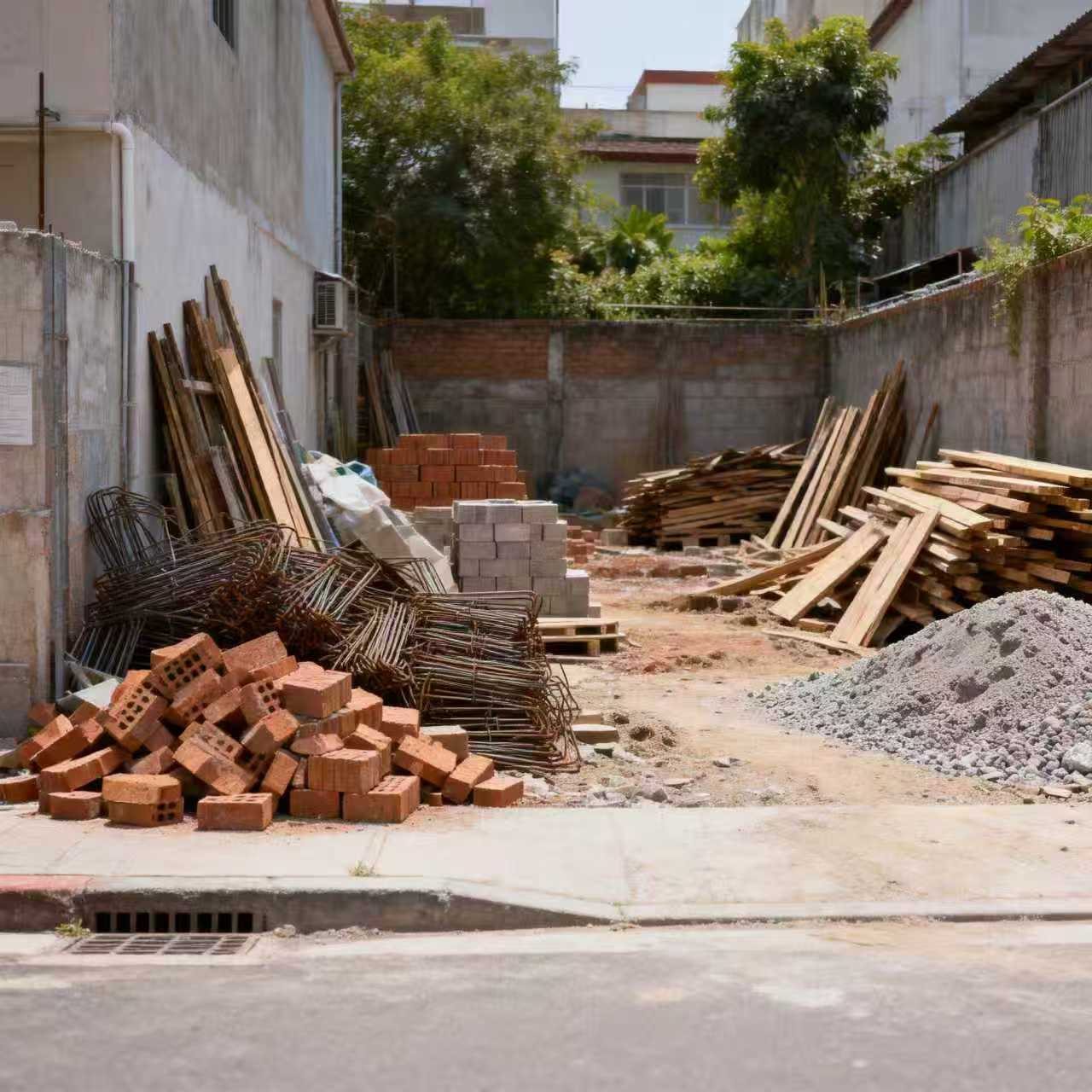 建筑物料乱堆放识别.