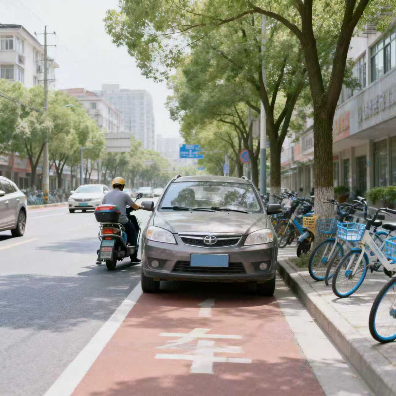 机动车占道识别.